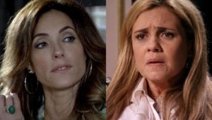 Christiane Torloni (Tereza Cristina) em Fina Estampa e Adriana Esteves (Carminha) em Avenida Brasil; reprise tem maior audiência das 21h desde 2012 (Foto: Reprodução/Globo)