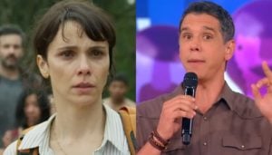 Débora Falabella na série Aruanas e Marcio Garcia no Tamanho Família; Globo apelou para Globoplay e reprises (Foto: Reprodução/Globo/Montagem TV Foco)