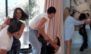 Kourtney e Kim Kardashian brigam feio em pancadaria exposta em vídeo