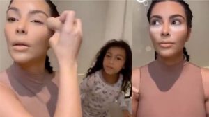 Kim Kardashian passa sufoco com filha e desabafa com seguidores (Foto: Reprodução)