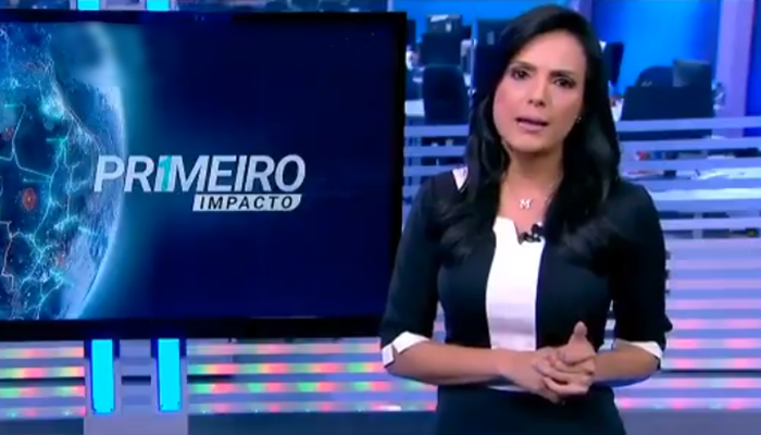 Márcia Dantas também é apresentadora do Primeiro Impacto (Foto: Reprodução/SBT)