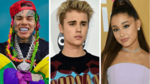 Justin Bieber e Ariana Grande são acusados de comprarem colocações nas paradas de sucesso (Foto: Reprodução)