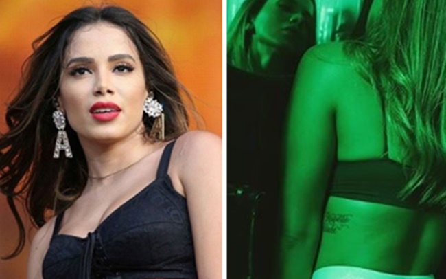 Anitta apareceu em foto fazendo xixi em pé (Foto: Montagem/TV Foco)