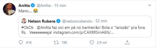 Publicação de Nelson Rubens (Imagem: Reprodução) 