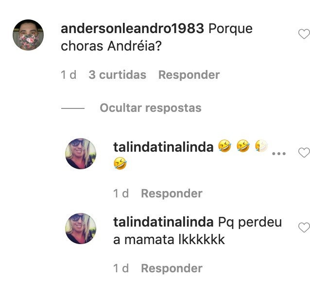 Andréa de Nóbrega é lembrada em comentário (Foto: reprodução/Instagram)