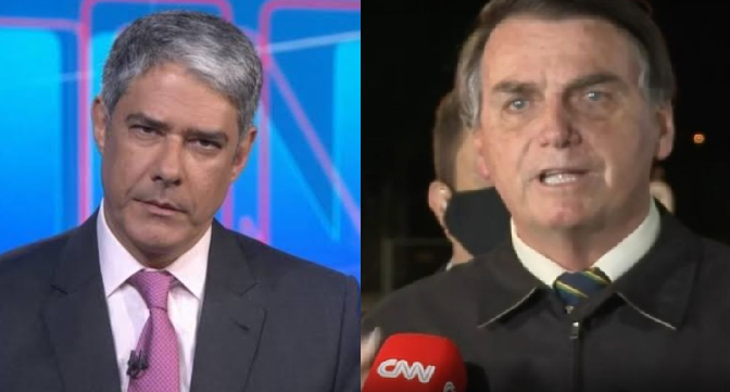 William Bonner fala sobre o presidente Jair Bolsonaro no Jornal Nacional (Foto: Montagem)