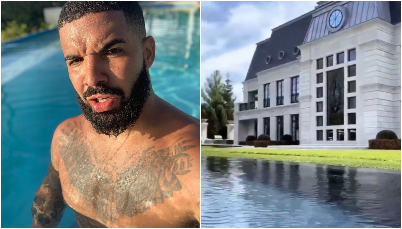 Drake abre as portas de sua mansão de 46 mil m² e mostra piscina gigante