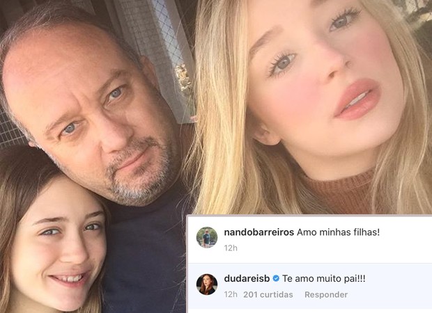 Duda Reis e o pai, Nando Barreiros, se declaram na internet (Foto: Reprodução / Instagram)