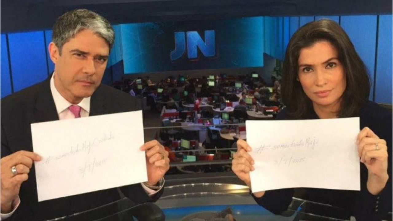 Os jornalistas da Globo no comando do Jornal Nacional - Foto: Reprodução