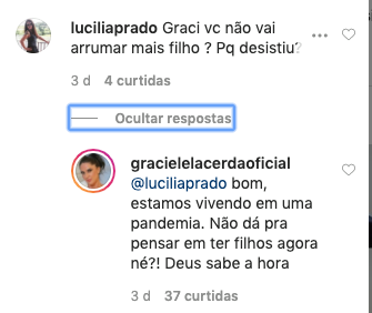 Graciele Lacerda explicou o motivo de adiar a sua gravidez (Foto: Reprodução/Instagram)