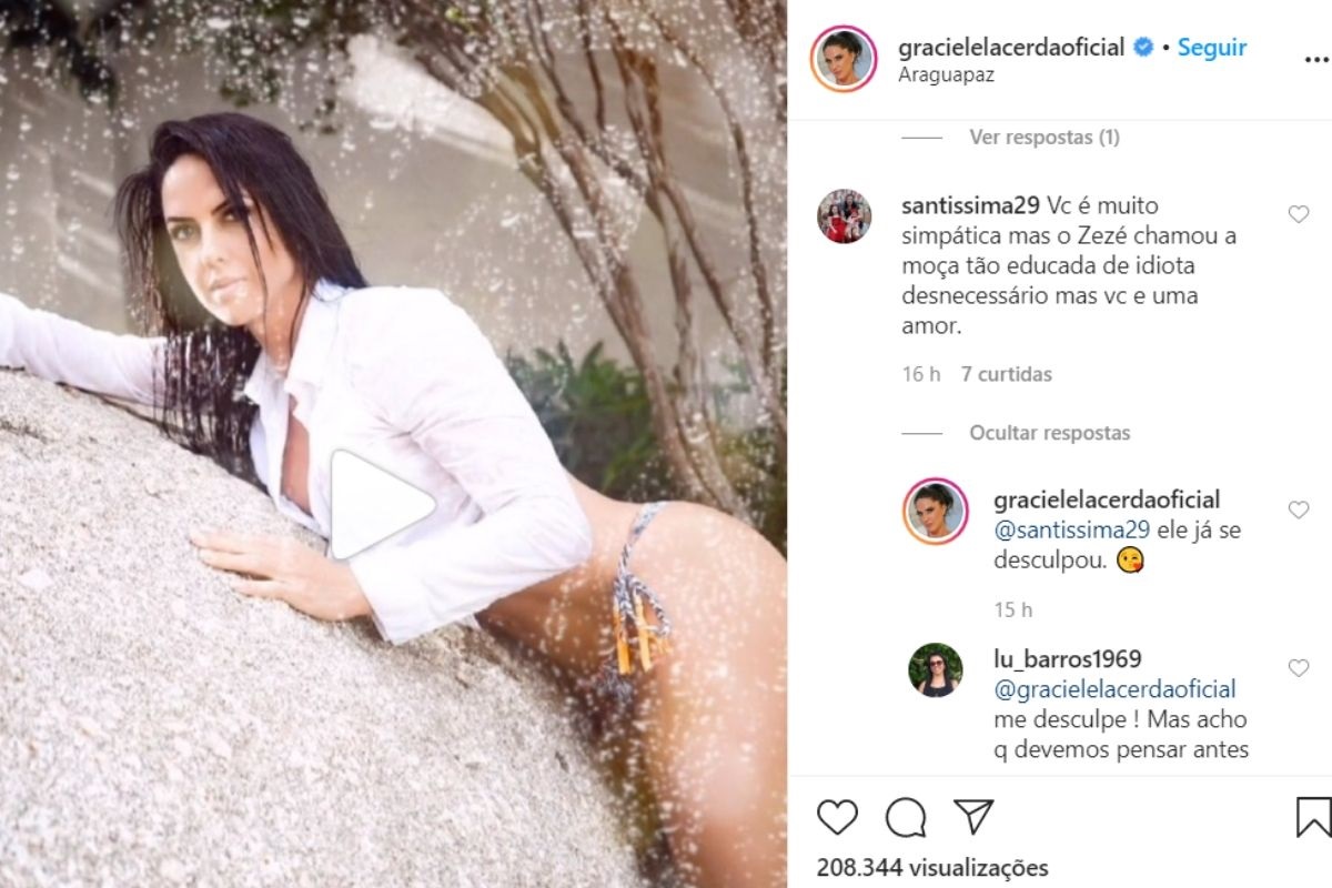 Graciele Lacerda respondeu seguidores sobre Zezé (Foto: reprodução/Instagram)