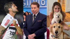 Pato, Silvio Santos e Rebeca Abravanel (Foto: Reprodução/Instagram/SBT)