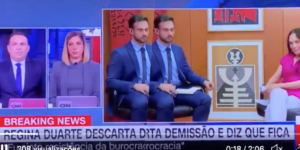 Regina Duarte, ao vivo, acabou perdendo o chão em entrevista ao falar de possível demissão do governo Bolsonaro (Foto montagem: TV Foco)