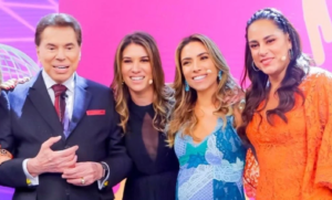 Silvio Santos e as três filhas apresentadoras (Foto: Divulgação)