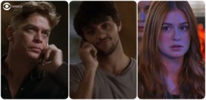 Jonatas, Arthur e Eliza em Totalmente Demais (Foto: Montagem/TV Foco)