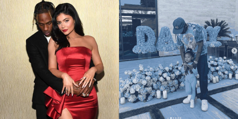 Em comemoração ao dia dos pais, Kylie Jenner organiza festão para ex companheiro, Travis Scott (Foto: Reprodução)