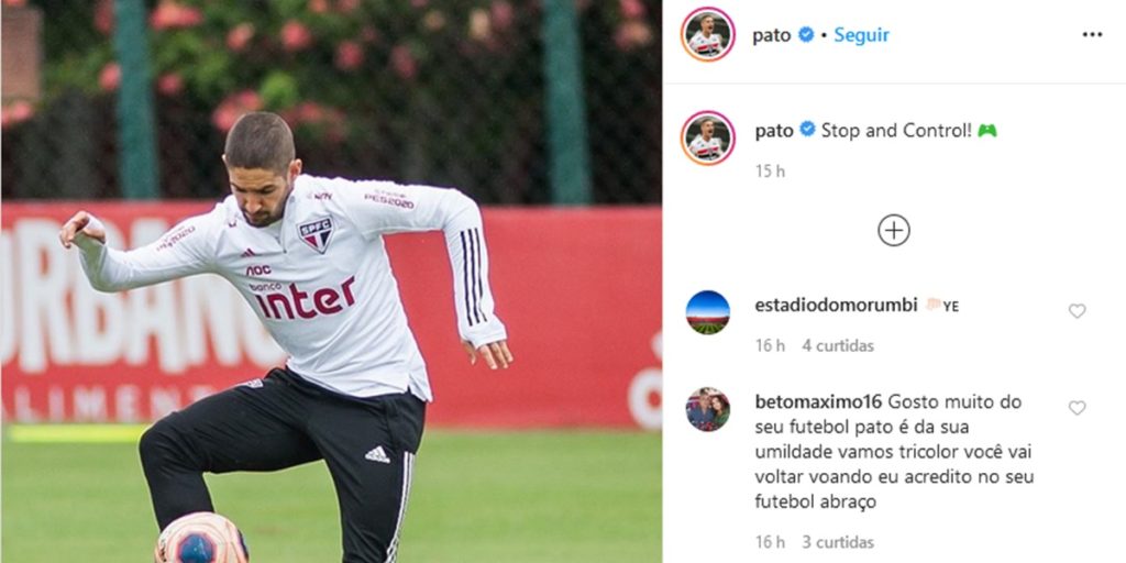 Publicação de Alexandre Pato (Foto: Reprodução/Instagram)