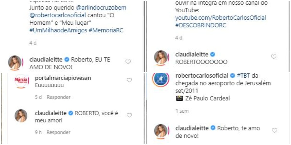 Claudia Leitte enche Roberto Carlos de comentários (Foto: Reprodução)