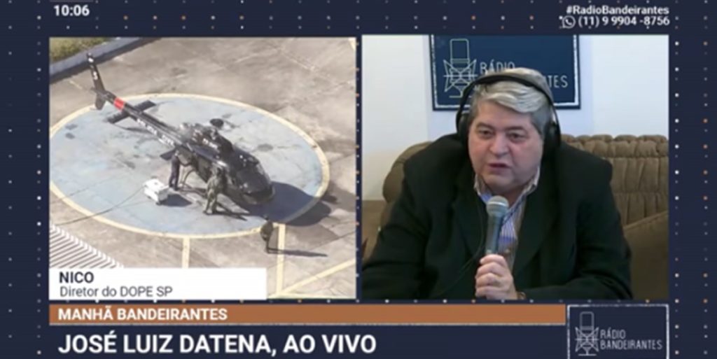 Datena durante o seu programa na Rádio Bandeirantes (Foto: Reprodução)