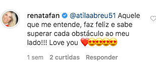 Print do comentário de Renata Fan (Foto: Reprodução)