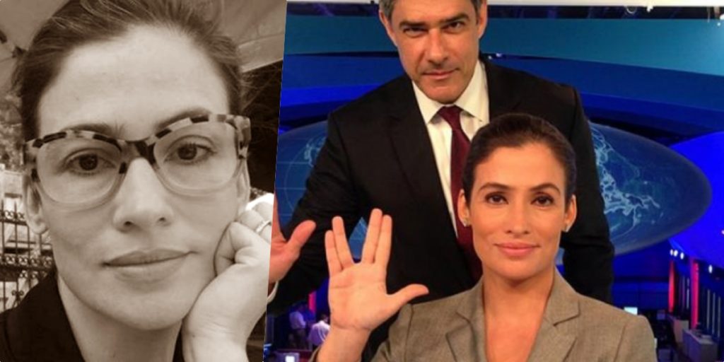 Renata Vasconcellos, âncora do Jornal Nacional ao lado de William Bonner (Foto montagem) 