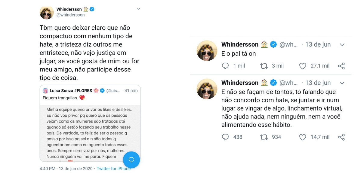 Após ataques em clipe de Luísa Sonza, Whindersson Nunes usa redes para se pronunciar (Foto: Reprodução/Twitter)