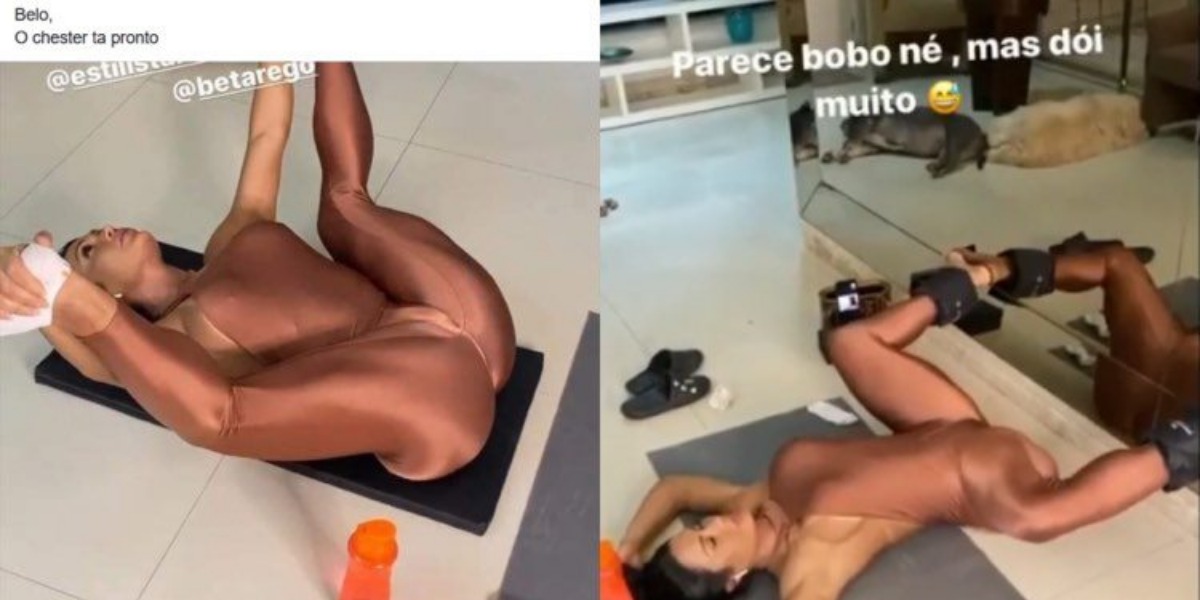 Gracyanne Barbosa chama atenção por seus movimentos realizados durante exercícios físicos (Montagem: TV Foco)