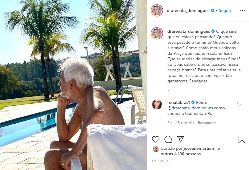 O apresentador invadiu o Instagram da esposa e deixou recado especial 