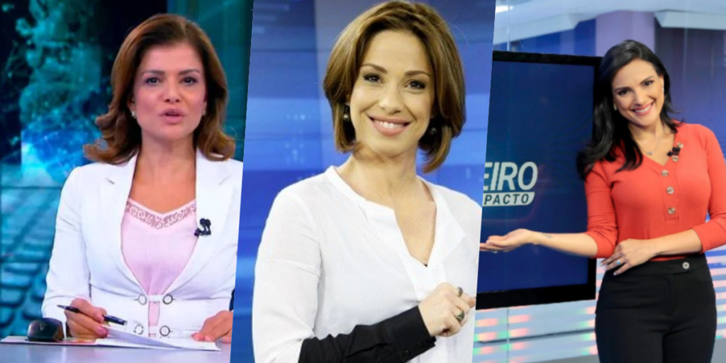 Analice Nicolau, Neila Medeiros e Márcia Dantas estão sendo testadas para ocuparem o lugar de Rachel Sheherazade no SBT (Foto montagem) 