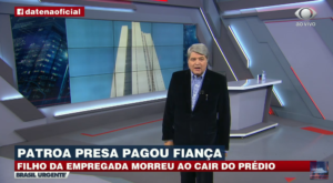 Datena explodiu ao vivo ao comentar o caso sobre a morte do menino Miguel (Foto: Reprodução)