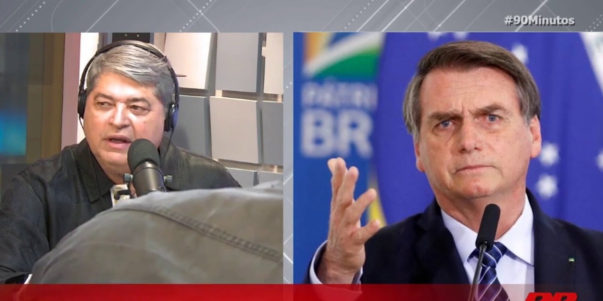 Datena em entrevista com Jair Bolsonaro (Foto: Reproduçao/Band)