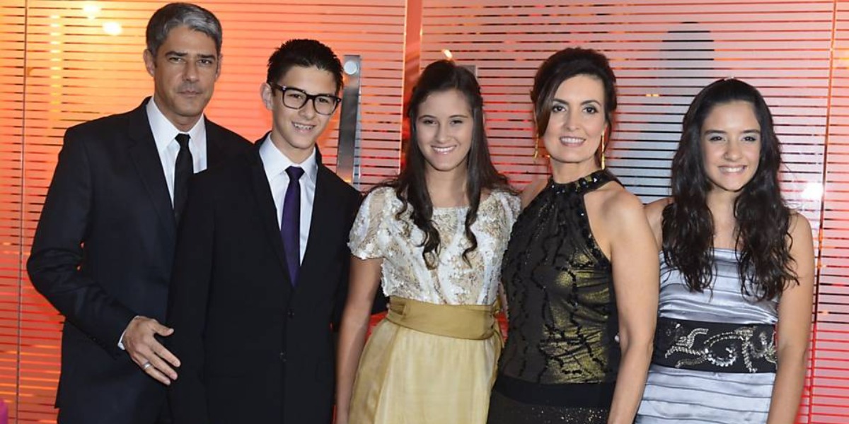 Fátima Bernardes e seus filhos com William Bonner (Foto: Reprodução/TV Globo)