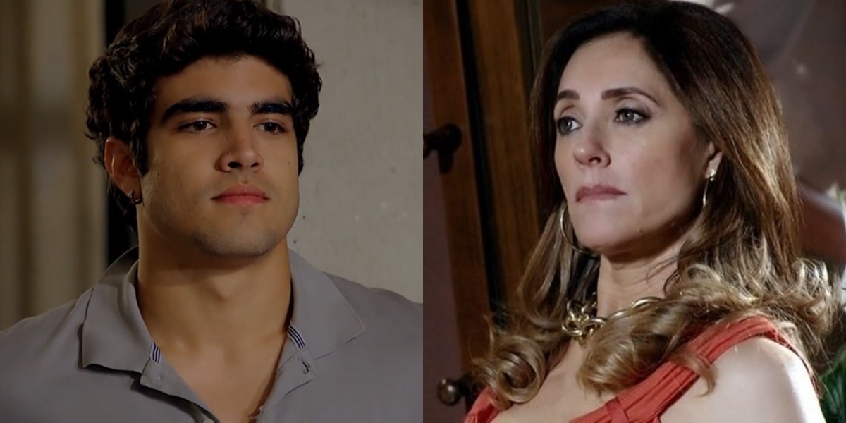 Antenor (Caio Castro) descobre o segredo de Tereza Cristina (Christiane Torloni) em Fina Estampa (Foto: Reprodução/Globo)