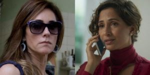 Christiane Torloni (Tereza Cristina) em Fina Estampa e Camila Pitanga (Olga) em Aruanas; série desabou audiência da Globo (Foto: Reprodução/Globo/Montagem)