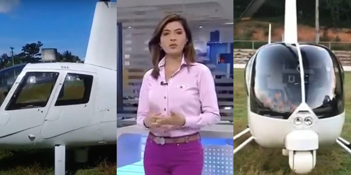 Um helicóptero da Rede Globo teve problemas no ar (Foto: reprodução)