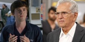 Freddie Highmore (Shaun Murphy) em The Good Doctor e Carlos Alberto de Nóbrega em A Praça é Nossa; série deixou a Globo em primeiro lugar (Foto: Reprodução/ABC/SBT)