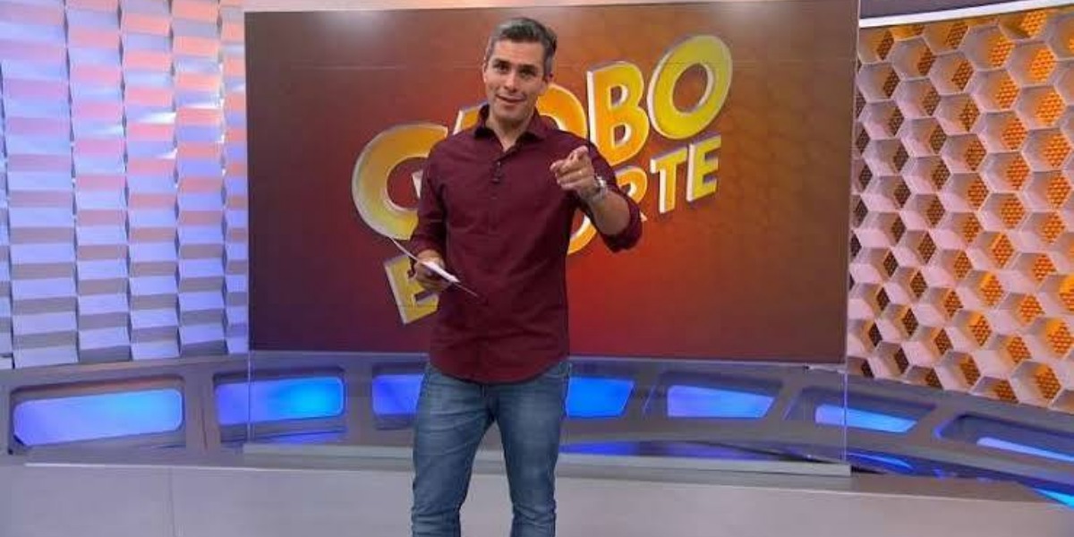 Ivan durante o Globo Esporte na antiga emissora (Imagem: Reprodução)