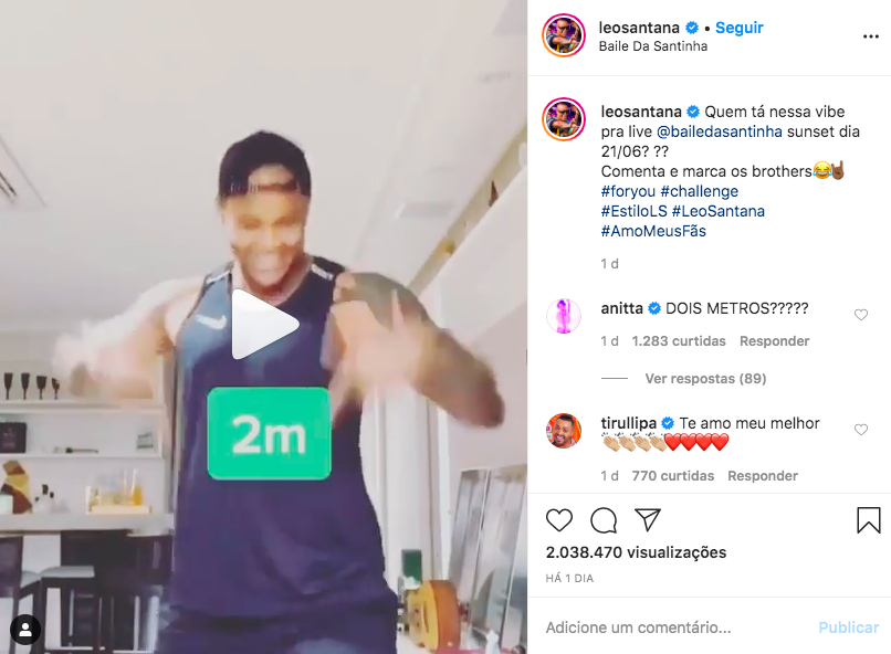 Léo Santana assusta fãs ao revelar altura nas redes sociais (Foto: Reprodução/Instagram)