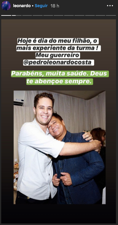 Leonardo homenageou seu filhos (Foto: reprodução/Instagram)