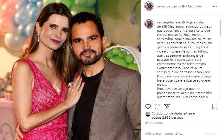 Luciano Camargo celebra aniversário da esposa com homenagem comovente - (Arquivo Pessoal)