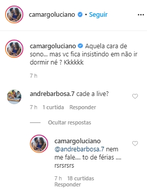 Luciano Camargo respondeu uma fã (Foto: reprodução/Instagram)