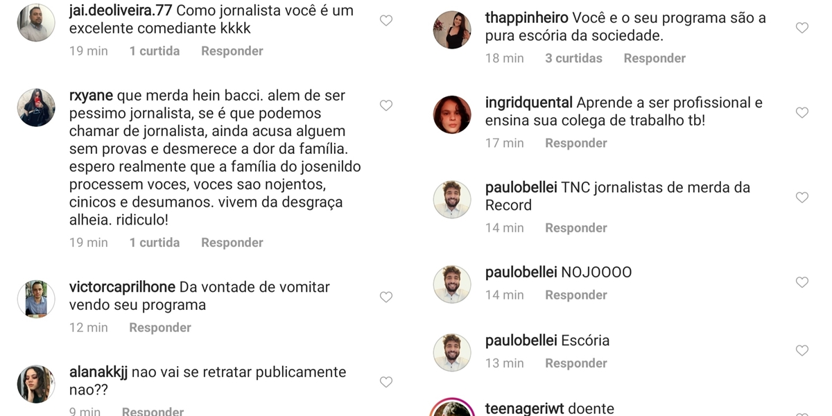 Luiz Bacci foi duramente criticado em seu Instagram (Foto: reprodução)