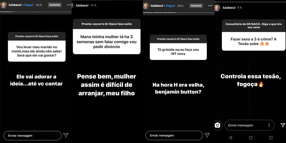 Luiz Bacci respondeu questionamentos sobre sexo (Foto: reprodução/Instagram)