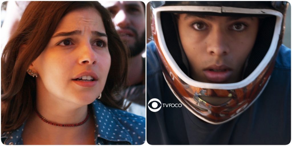 Fotomontagem da novela Malhação Viva a Diferença com os personagens Keyla e Tato