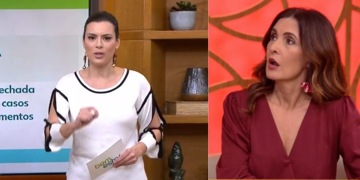 Michelle Loreto divertiu Fátima Bernardes (Foto: Reprodução/TV Globo)