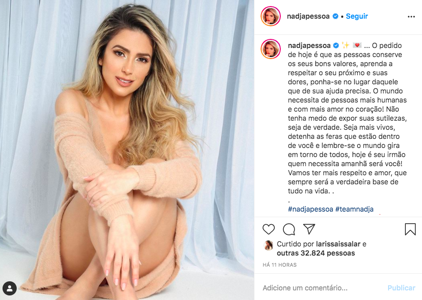 A famosa ex-participante de A Fazenda, da Record, Nadja Pessoa chocou ao fazer profundo desabafo após separação caótica com DBlack (Foto: Reprodução/Instagram)