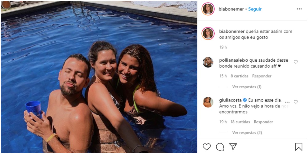 Bia Bonemer e Giulia Costa expuseram a relação de amizade (Foto: Reprodução/ Instagram)