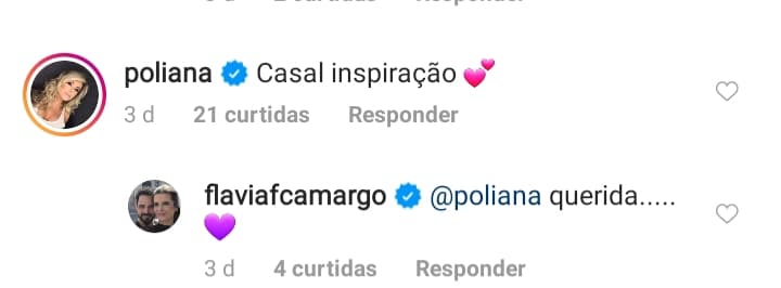 Poliana Rocha, esposa de Leonardo, elogiou o amor de Flávia Fonseca e Luciano Camargo (Reprodução)