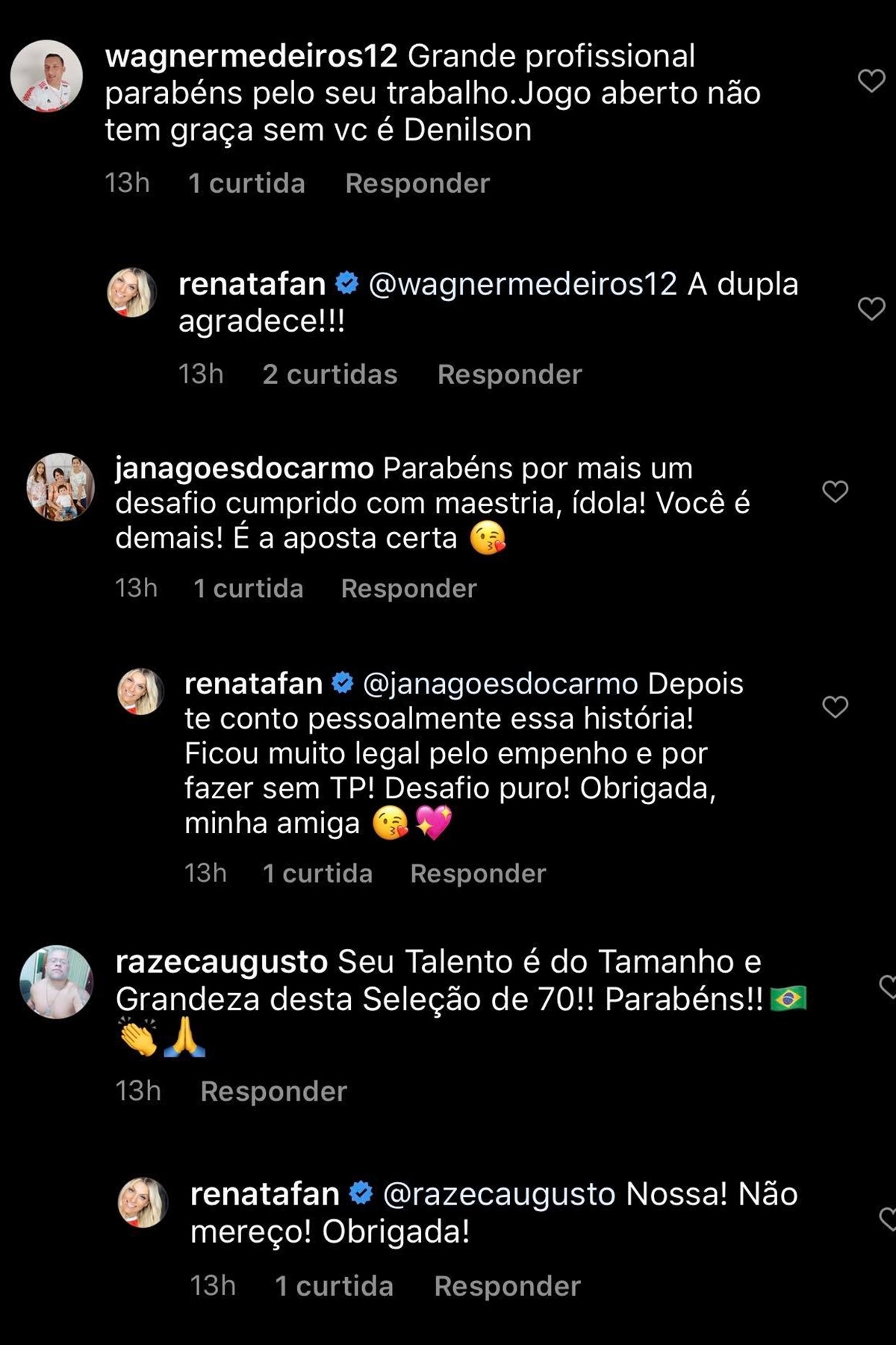 Renata Fan respondeu o carinho de seus seguidores (Foto: reprodução/Instagram)