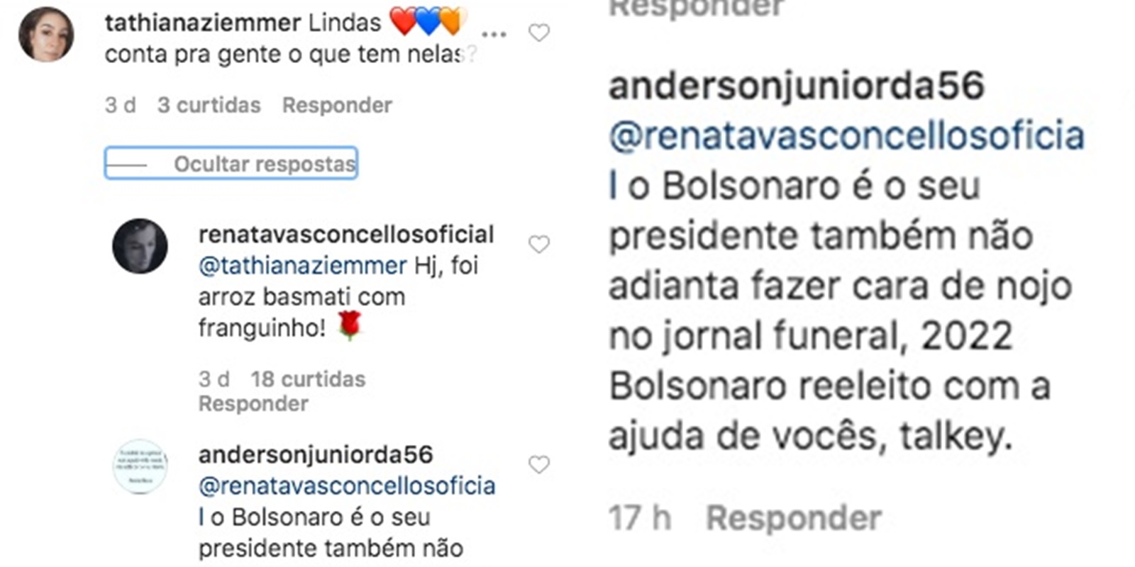 Renata Vasconcellos respondeu um comentário sobre sua marmita (Foto: reprodução/Instagram)